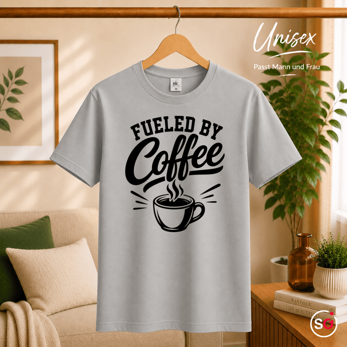 Fueled by Coffee T-Shirt | Design für Kaffeeliebhaber mit dampfender Tasse - StyleOne