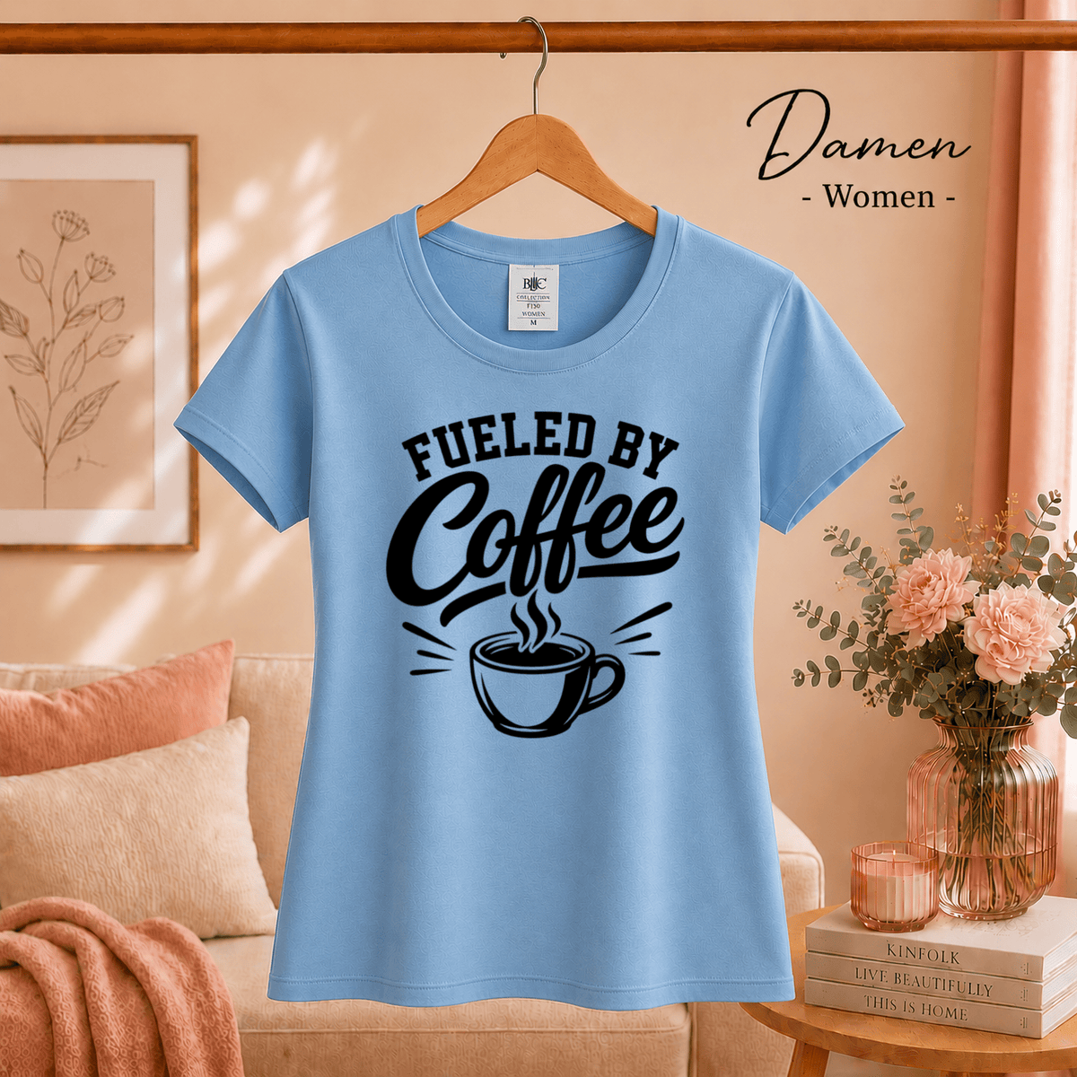 Fueled by Coffee T-Shirt | Design für Kaffeeliebhaber mit dampfender Tasse - StyleOne