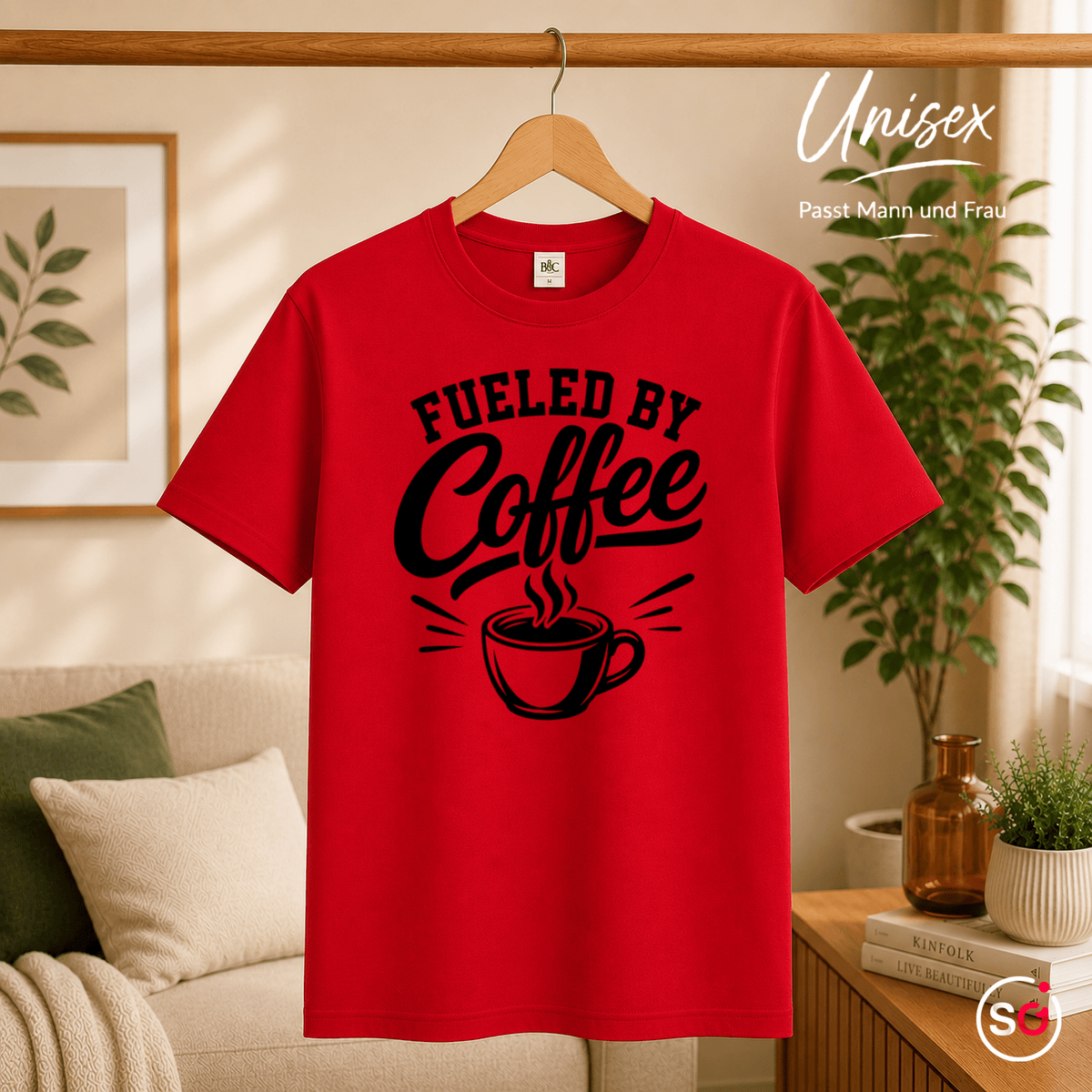 Fueled by Coffee T-Shirt | Design für Kaffeeliebhaber mit dampfender Tasse - StyleOne