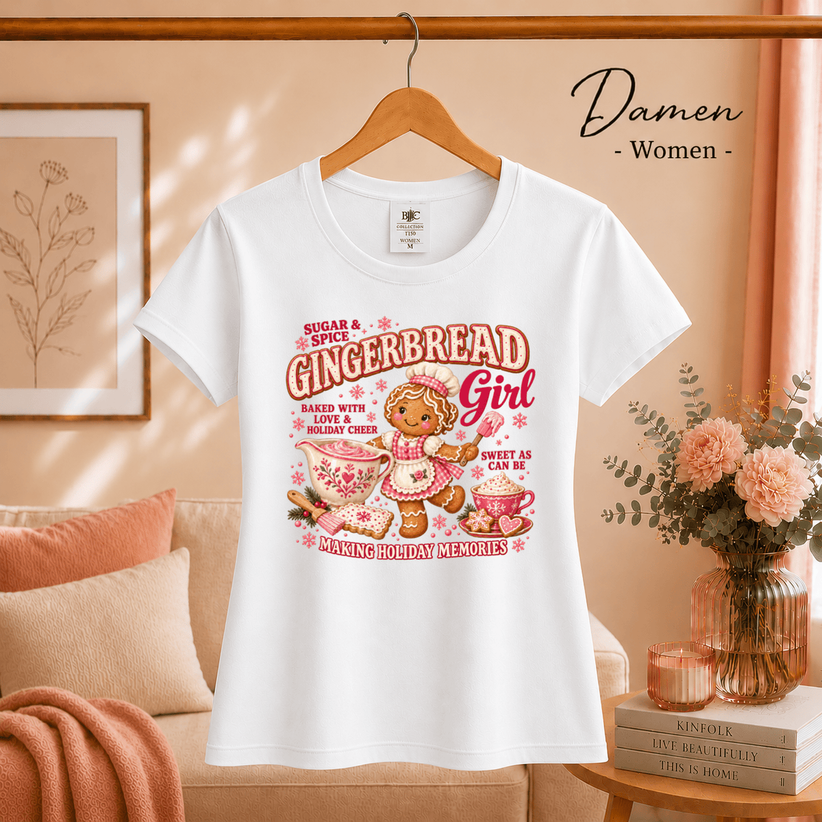Gingerbread Girl T-Shirt | Süßes Lebkuchen-Design für die Weihnachtsbäckerei - StyleOne
