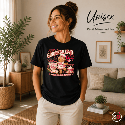 Gingerbread Girl T-Shirt | Süßes Lebkuchen-Design für die Weihnachtsbäckerei - StyleOne