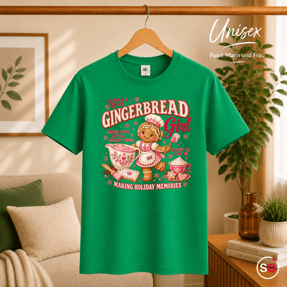 Gingerbread Girl T-Shirt | Süßes Lebkuchen-Design für die Weihnachtsbäckerei - StyleOne
