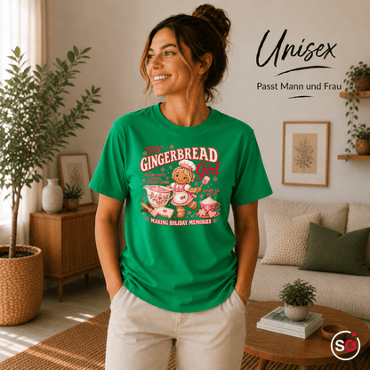 Gingerbread Girl T-Shirt | Süßes Lebkuchen-Design für die Weihnachtsbäckerei - StyleOne