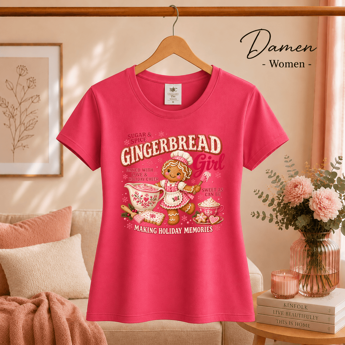 Gingerbread Girl T-Shirt | Süßes Lebkuchen-Design für die Weihnachtsbäckerei - StyleOne