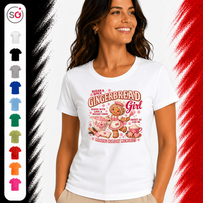 Gingerbread Girl T-Shirt | Süßes Lebkuchen-Design für die Weihnachtsbäckerei - StyleOne