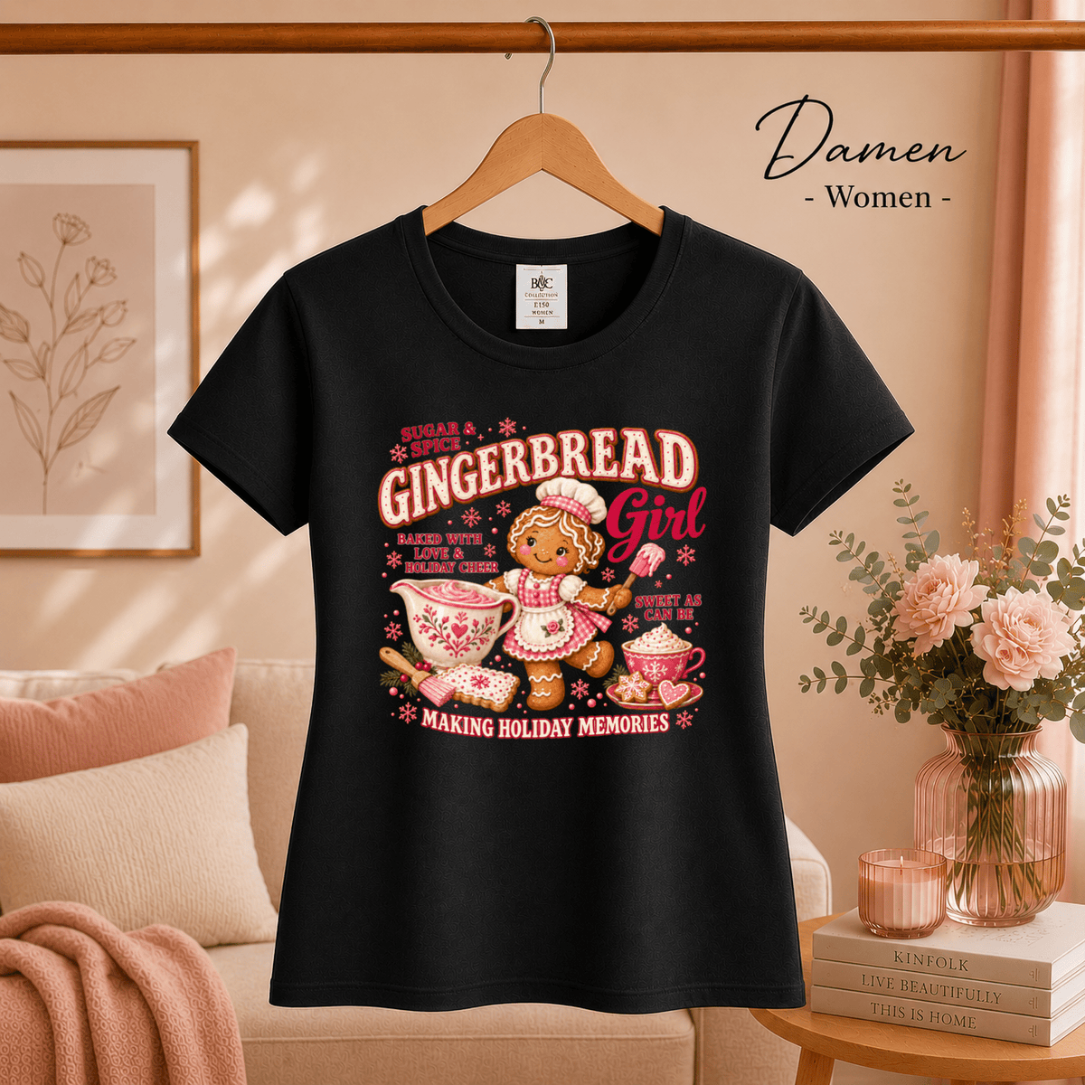 Gingerbread Girl T-Shirt | Süßes Lebkuchen-Design für die Weihnachtsbäckerei - StyleOne
