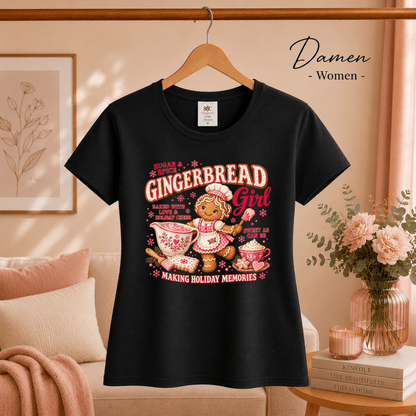 Gingerbread Girl T-Shirt | Süßes Lebkuchen-Design für die Weihnachtsbäckerei - StyleOne