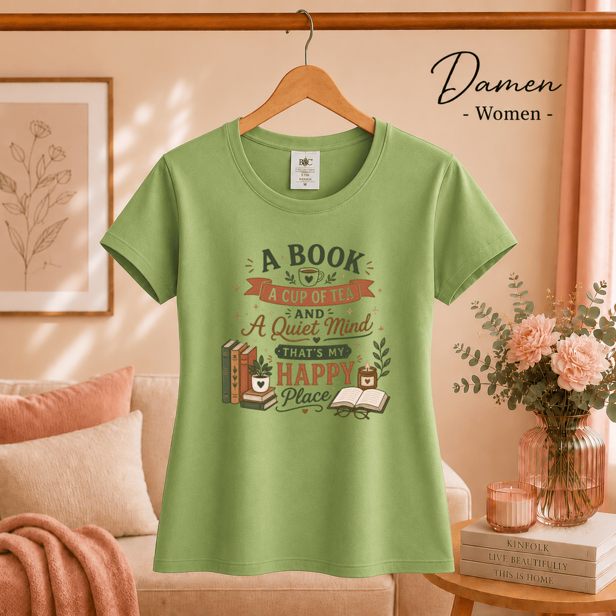 Happy Place T-Shirt | Design mit Buch, Tee und gemütlichem Lese-Motiv - StyleOne