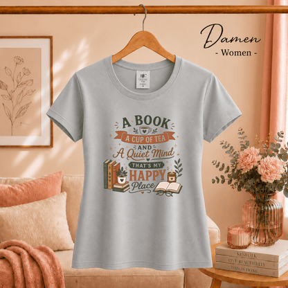 Happy Place T-Shirt | Design mit Buch, Tee und gemütlichem Lese-Motiv - StyleOne