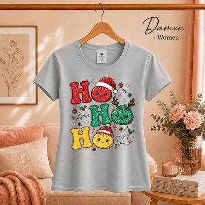 Ho Ho Ho T-Shirt mit niedlichen Weihnachts-Dumplings im Kawaii-Stil - StyleOne