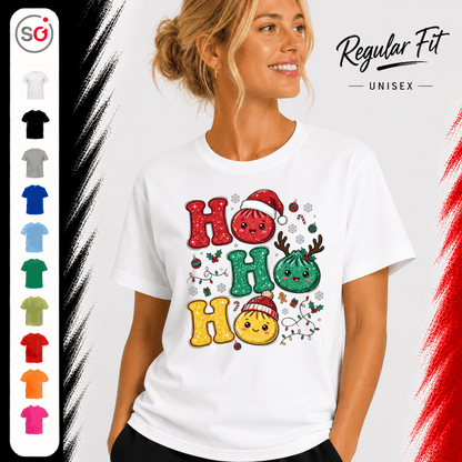 Ho Ho Ho T-Shirt mit niedlichen Weihnachts-Dumplings im Kawaii-Stil - StyleOne