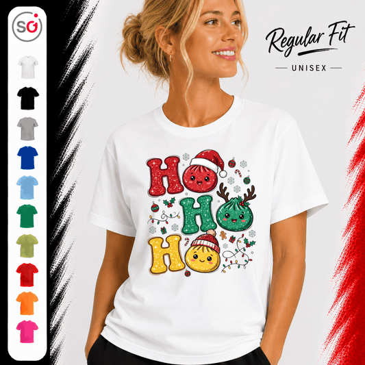 Ho Ho Ho T-Shirt mit niedlichen Weihnachts-Dumplings im Kawaii-Stil - StyleOne