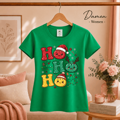 Ho Ho Ho T-Shirt mit niedlichen Weihnachts-Dumplings im Kawaii-Stil - StyleOne