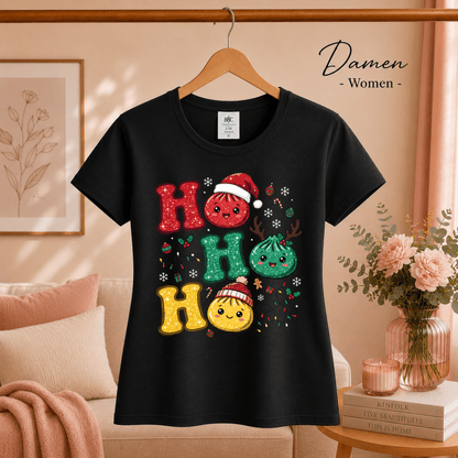 Ho Ho Ho T-Shirt mit niedlichen Weihnachts-Dumplings im Kawaii-Stil - StyleOne