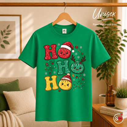 Ho Ho Ho T-Shirt mit niedlichen Weihnachts-Dumplings im Kawaii-Stil - StyleOne