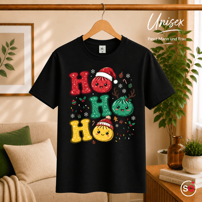 Ho Ho Ho T-Shirt mit niedlichen Weihnachts-Dumplings im Kawaii-Stil - StyleOne
