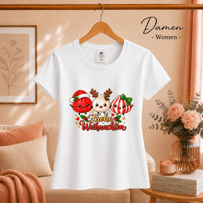 Kawaii Weihnachts-T-Shirt mit süßen Dumplings als Rentier, Weihnachtsmann & Geschenk - StyleOne