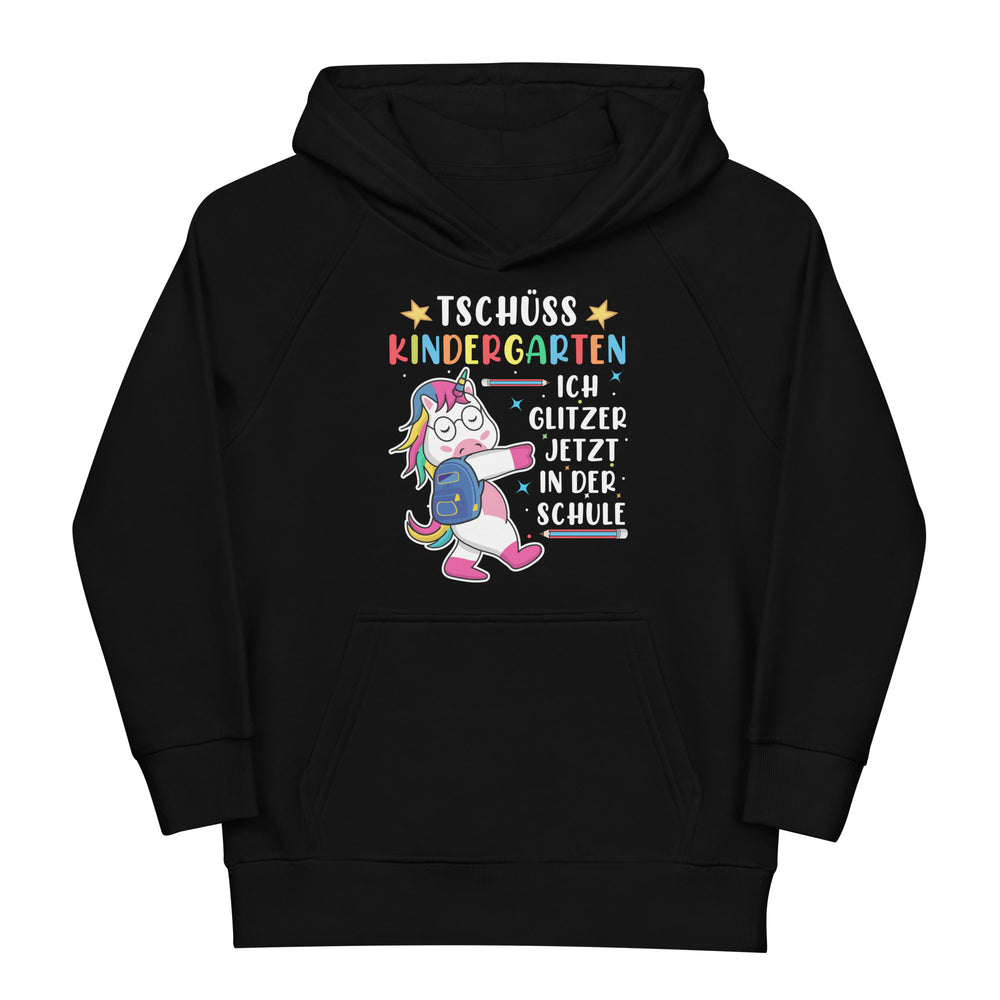 Glitzernder Schulstart Hoodie - Tschüss Kindergarten, hallo Schule!