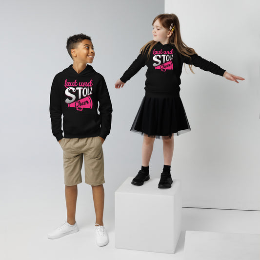 Moderner Kinder Hoodie: 'Laut und Stolz! Cheer! - Cheerleading!
