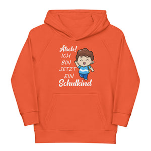 Hochwertiger Schulkind Hoodie mit Spruch "Atsch ich bin jetzt ein Schulkind. Einschulung"