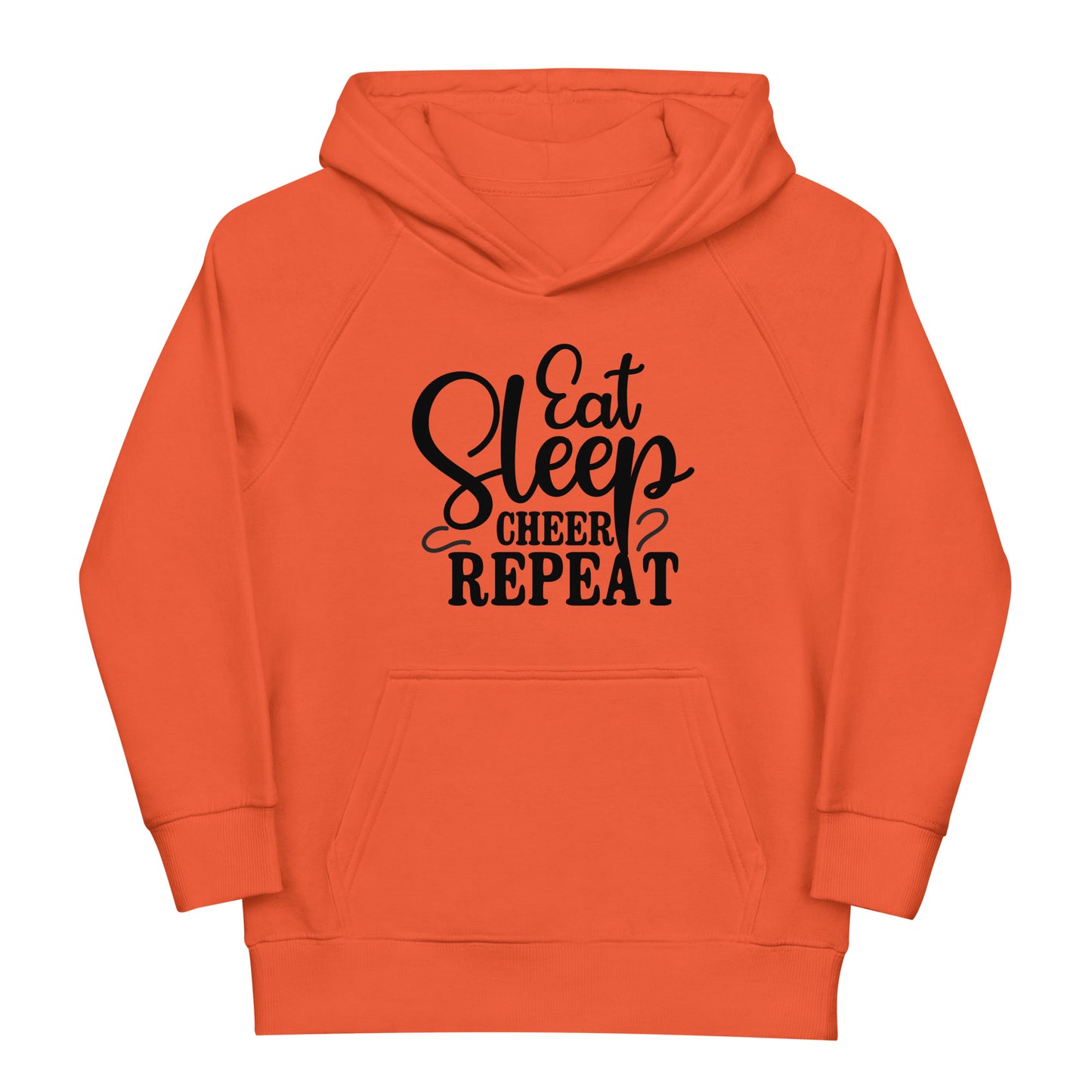Eat, Sleep, Cheer, Repeat! - Cheerleading Hoodie für Kinder | Trendiger Kapuzenpullover mit motivierendem Spruch