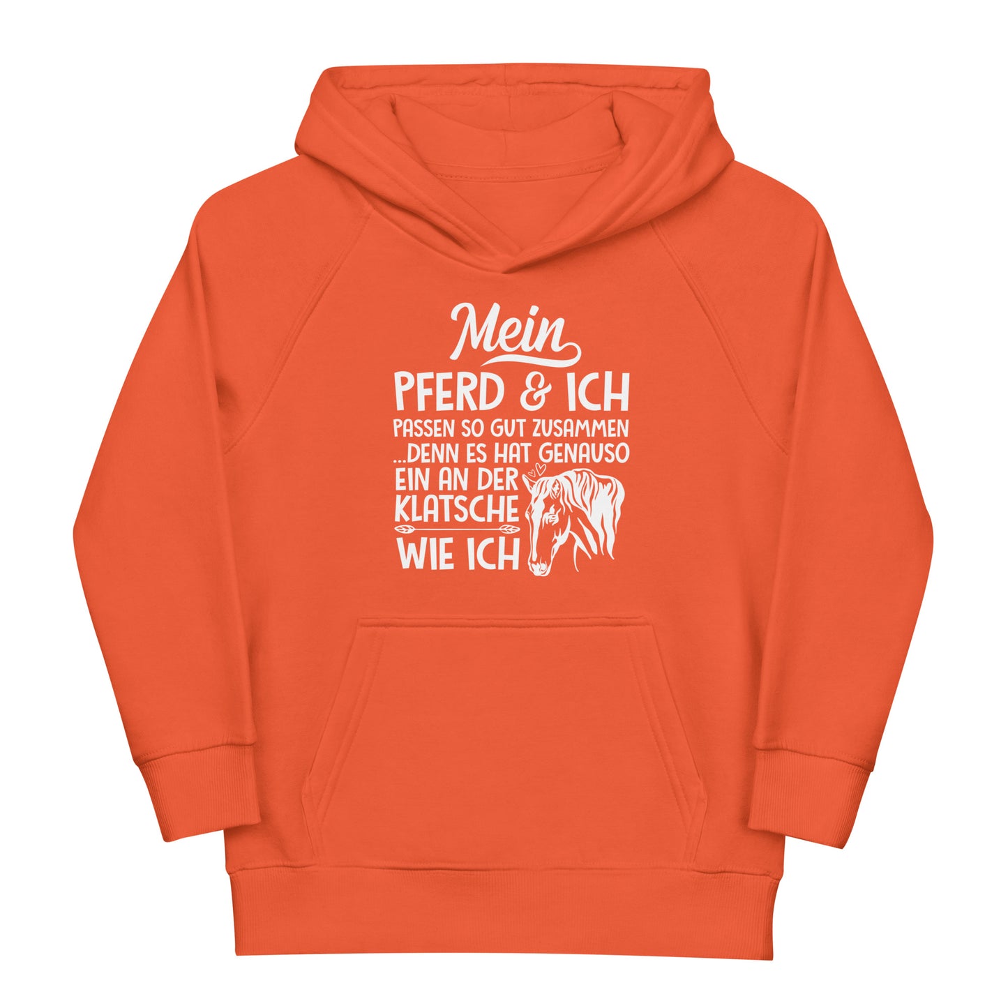 Kinder Hoodie: Lustiger Pferdespruch - Mein Pferd und ich, beide mit Klatsche!