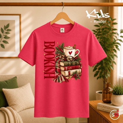 Kinder T-Shirt 'Bookish' | Gemütlicher Bücherstapel mit heißem Kakao - StyleOne