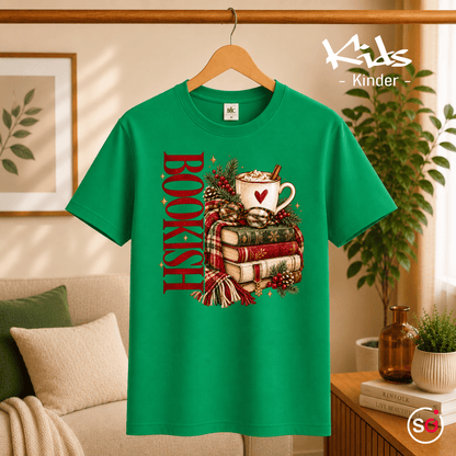 Kinder T-Shirt 'Bookish' | Gemütlicher Bücherstapel mit heißem Kakao - StyleOne