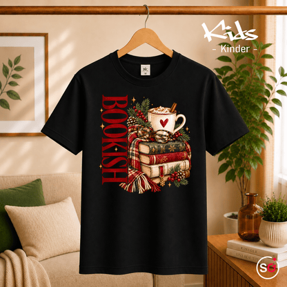 Kinder T-Shirt 'Bookish' | Gemütlicher Bücherstapel mit heißem Kakao - StyleOne