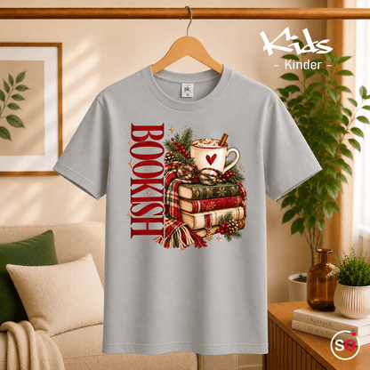 Kinder T-Shirt 'Bookish' | Gemütlicher Bücherstapel mit heißem Kakao - StyleOne
