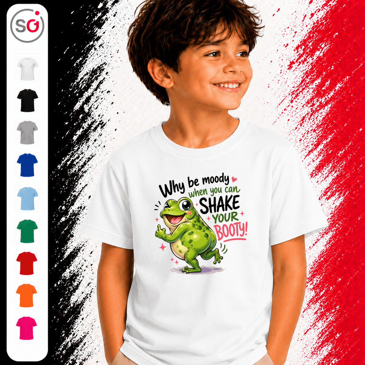 Kinder T-Shirt: Fröhlicher Frosch tanzt – "Shake Your Booty!" Design - StyleOne