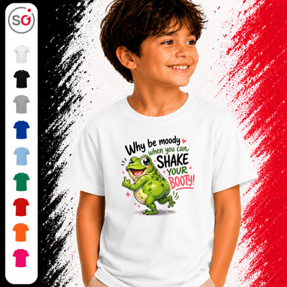 Kinder T-Shirt: Fröhlicher Frosch tanzt – "Shake Your Booty!" Design - StyleOne