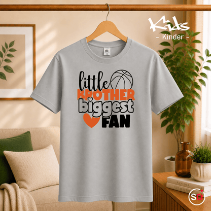 Kinder T-Shirt 'Little Brother Biggest Fan' mit Basketball & Herz - StyleOne