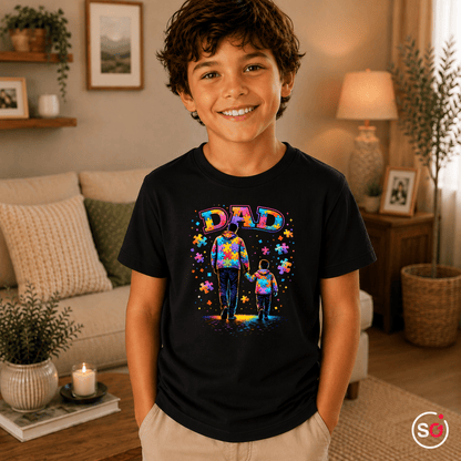 Kinder T-Shirt mit Autismus-Puzzle-Design: Bester Papa & Kind Hand in Hand - StyleOne