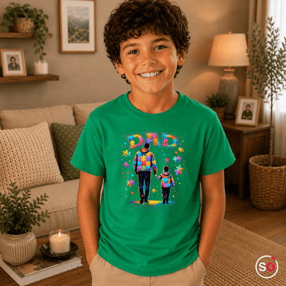 Kinder T-Shirt mit Autismus-Puzzle-Design: Bester Papa & Kind Hand in Hand - StyleOne