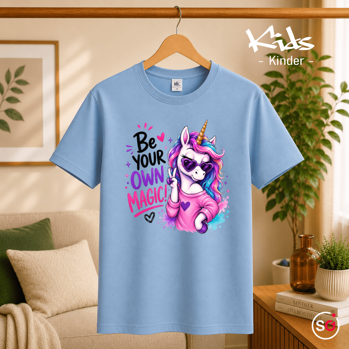 Kinder T-Shirt mit coolem Einhorn | Be Your Own Magic! - StyleOne