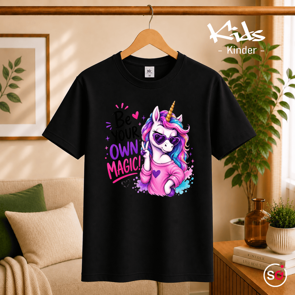 Kinder T-Shirt mit coolem Einhorn | Be Your Own Magic! - StyleOne