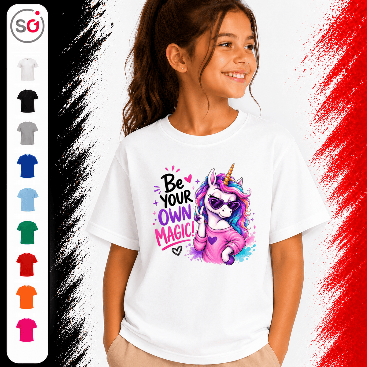 Kinder T-Shirt mit coolem Einhorn | Be Your Own Magic! - StyleOne