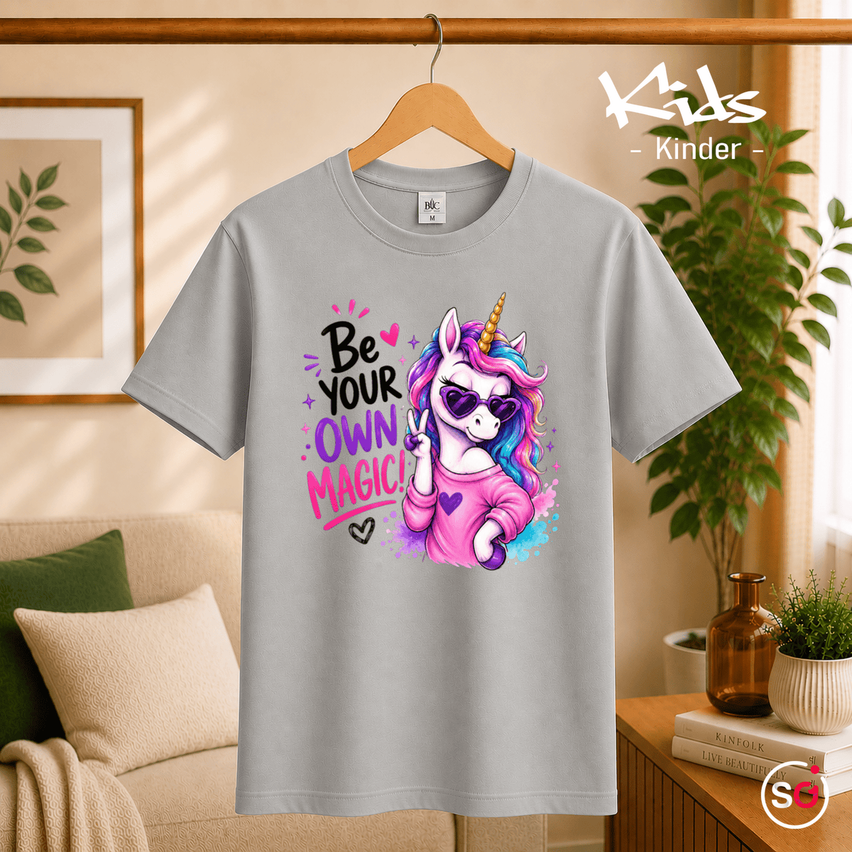 Kinder T-Shirt mit coolem Einhorn | Be Your Own Magic! - StyleOne