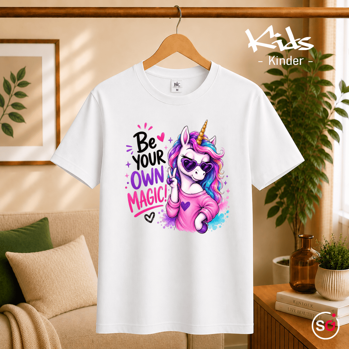 Kinder T-Shirt mit coolem Einhorn | Be Your Own Magic! - StyleOne