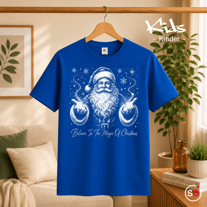 Kinder T-Shirt mit magischem Weihnachtsmann & Spruch 'Believe In The Magic Of Christmas' - StyleOne