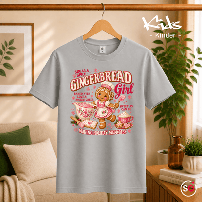 Kinder T-Shirt mit süßem Gingerbread Girl | Lebkuchen Mädchen zum Plätzchen backen - StyleOne