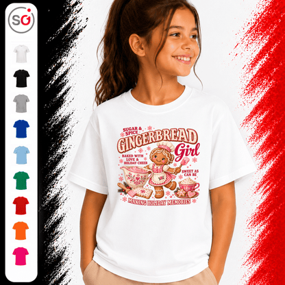 Kinder T-Shirt mit süßem Gingerbread Girl | Lebkuchen Mädchen zum Plätzchen backen - StyleOne