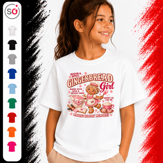 Kinder T-Shirt mit süßem Gingerbread Girl | Lebkuchen Mädchen zum Plätzchen backen - StyleOne