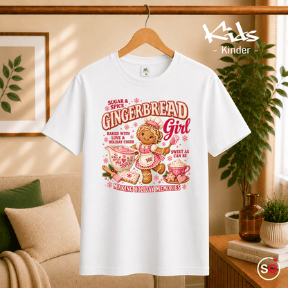 Kinder T-Shirt mit süßem Gingerbread Girl | Lebkuchen Mädchen zum Plätzchen backen - StyleOne