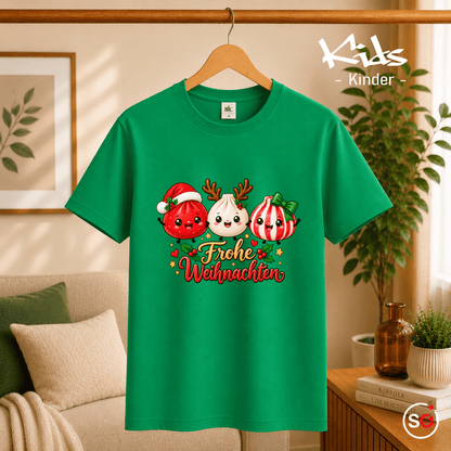Kinder T-Shirt mit süßen Weihnachts-Dumplings | Frohe Weihnachten Kawaii Design - StyleOne