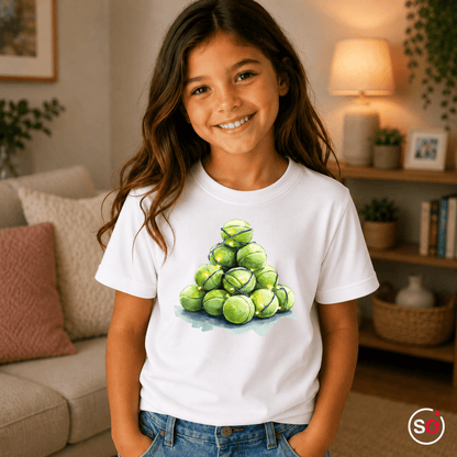 Kinder T-Shirt mit Tennisball-Weihnachtsbaum & Lichterkette - StyleOne