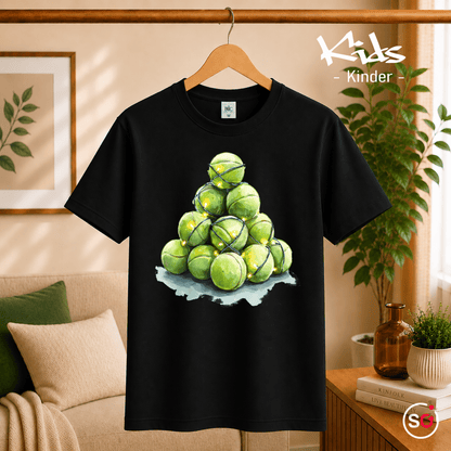 Kinder T-Shirt mit Tennisball-Weihnachtsbaum & Lichterkette - StyleOne