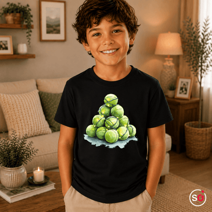 Kinder T-Shirt mit Tennisball-Weihnachtsbaum & Lichterkette - StyleOne