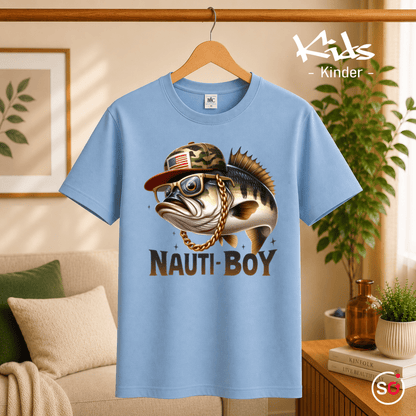 Kinder T-Shirt 'Nauti-Boy' – Cooler Fisch im Hip-Hop-Style für kleine Angler - StyleOne
